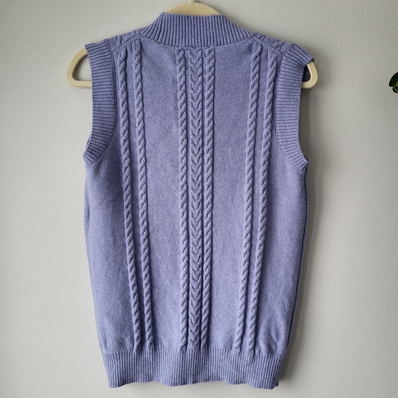 Aritzia Sunday Best Winston merino wool blend lavender knit sweater vest Sz 2XS - Picture 2 of 7
